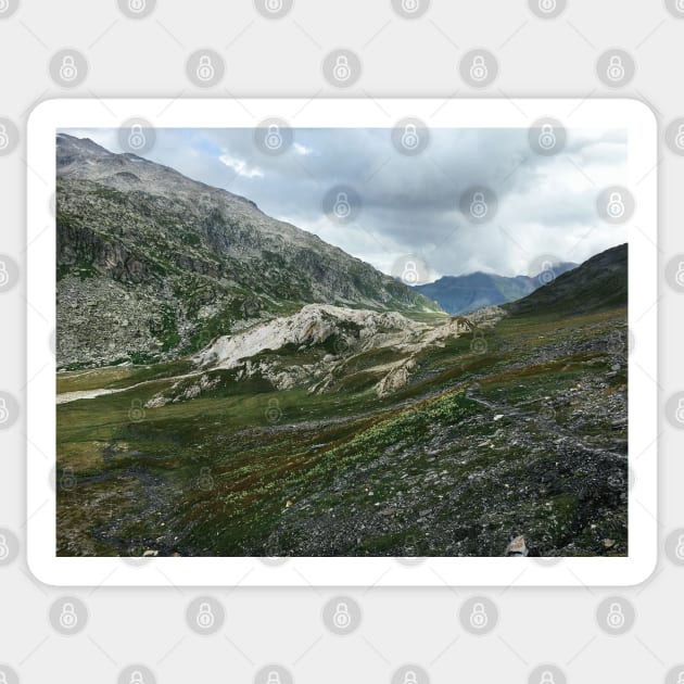 Granite Rock Formations on Greina High Plain (Ticino, Switzerland) Sticker by visualspectrum